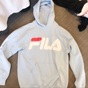 fila light blue hoodie